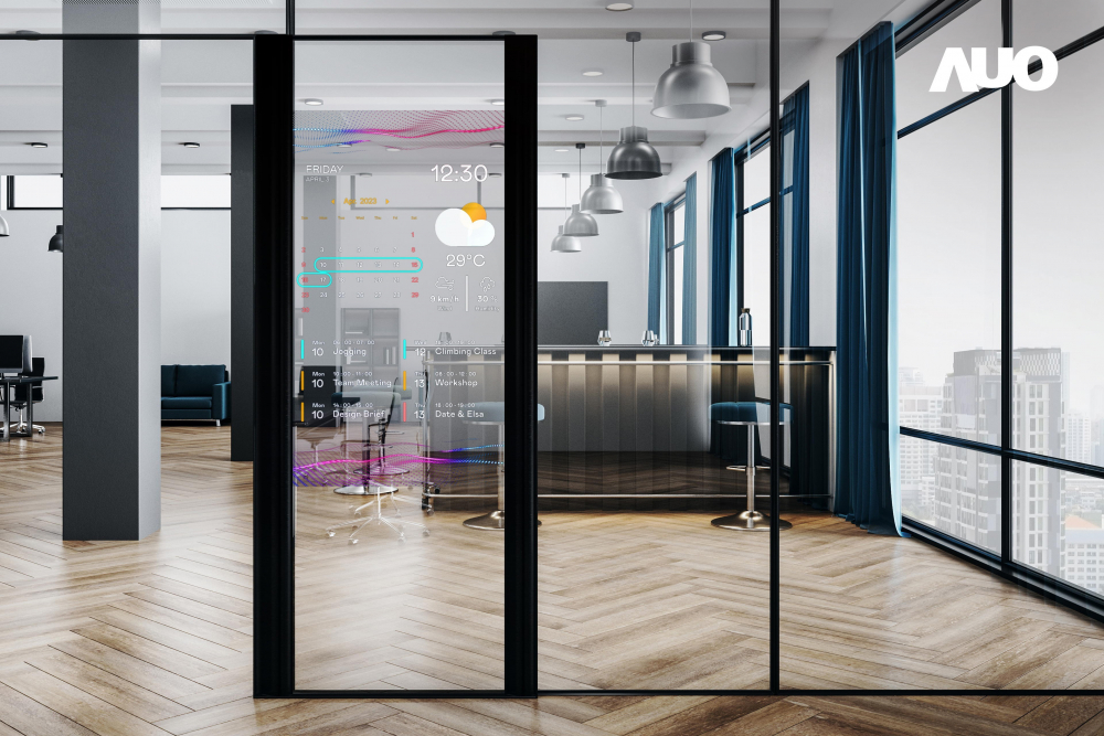 60吋Micro LED透明窗屏显示器，可依需求调整并延伸应用于不同场域，包括汽车侧窗或家庭玄关、智慧橱窗、商业展示等面向，提供丰富的信息娱乐内容