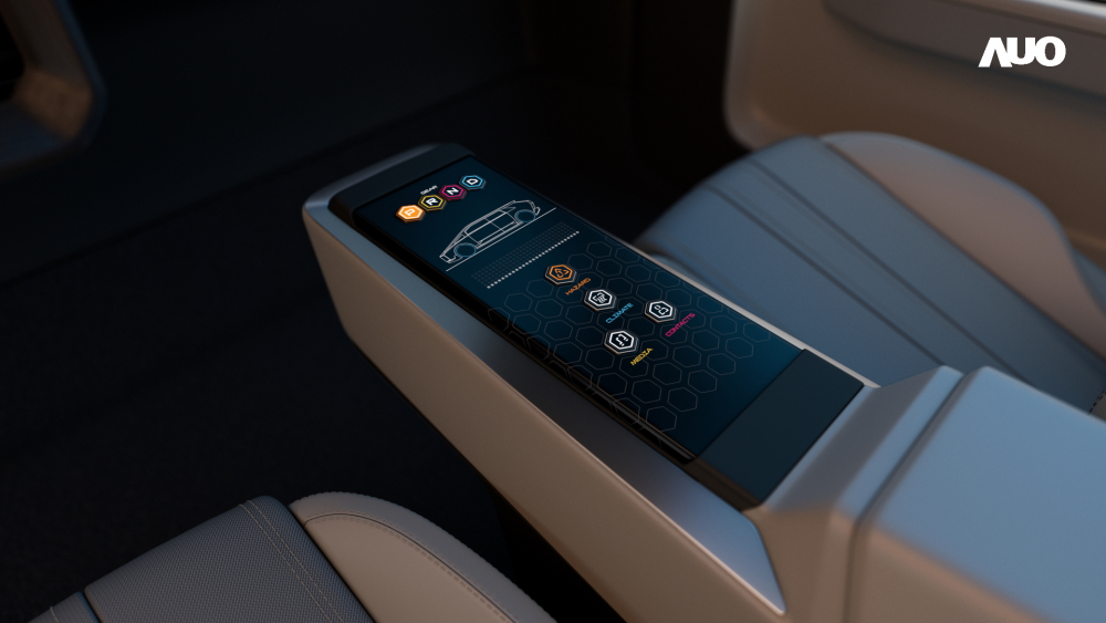 bb贝博Ballbet以人性化设计打造多变形态中控显示(Morphing Center Control)，不使用时仅平面显示信息，进行操作时，显示器则会动态隆起，转变成3D实体按钮，并有触觉回馈，展示人机互动新体验